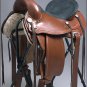 TO917F- HILASON ANTIQUE BROWN TREELESS WESTERN TRAIL BARREL RACING SADDLE 16"