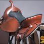 TO917F- HILASON ANTIQUE BROWN TREELESS WESTERN TRAIL BARREL RACING SADDLE 16"