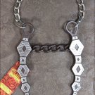 HILASON ANTIQUE BROWN HORSE BIT CHAIN MOUTH W/RUBBER WASHERS