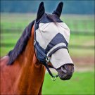 PONY HORZE HORSE LONG NOSE NYLON UV RAYS PROTECT FLY MASK HOOD COVER BROWN BLACK
