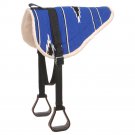TOUGH 1 ADULT NAVAJO FLEECE BOTTOM BAREBACK PAD W/ POLYMER STIRRUPS ROYAL BLUE