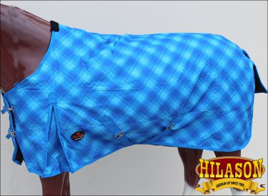 81" HILASON 1200D WINTER WATERPROOF 400GSM POLY TURNOUT HORSE BLANKET BLUE PA