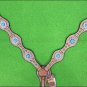 HILASON WESTERN LEATHER HORSE HEADSTALL BREAST COLLAR TAN TURQUOISE BLING CONCHO