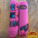 MEDIUM HILASON AZTEC PINK HORSE FRONT LEG PROTECTION ULTIMATE SPORTS BOOTS PAIR
