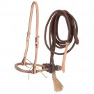 TOUGH 1 BASKETWEAVE BOSAL HANGER, BOSAL AND CORD MECATE BROWN