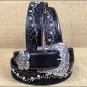 TONY LAMA BLACK KAITLYN CRYSTAL WESTERN LEATHER LADIES BELT