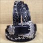 TONY LAMA BLACK KAITLYN CRYSTAL WESTERN LEATHER LADIES BELT