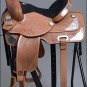 TO100A- HILASON TAN TREELESS WESTERN TRAIL BARREL RACING SADDLE 14