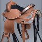 TO100A- HILASON TAN TREELESS WESTERN TRAIL BARREL RACING SADDLE 14