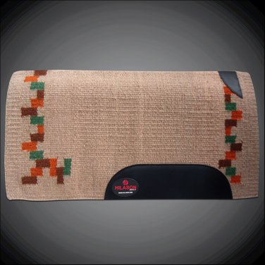 F363-F HILASON WESTERN NEW ZEALAND WOOL HORSE SADDLE BLANKET BEIGE & MULTI COLOR