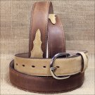 42" SILVER CREEK BAY CLASSIC WESTERN APACHE BROWN LEATHER MEN BELT 1-3/8" Wide