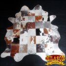 H133 HILASON HOME DECOR COWHIIDE HAIR ON LEATHER PATCHWORK HIDE AREA RUGS CARPET