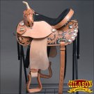 TO104BK1-F HILASON TREELESS WESTERN BARREL RACING TRAIL PLEASURE SADDLE 14"