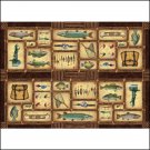 52 inch x 37 inch RIVERS EDGE HOME DECOR LG WATERPROOF PRINTED RUG - FISHING
