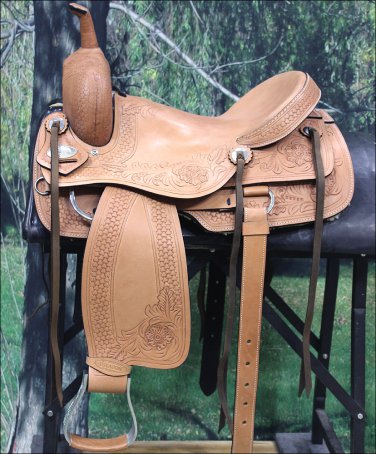 OS712-F HILASON WESTERN CUTTING CUTTER ROPING RANCH TRAIL COWBOY SADDLE 16" 17"