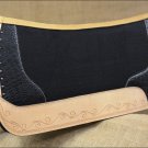 FP818-F HILASON WESTERN WOOL FELT GEL SADDLE PAD W/ ALLIGATOR PRINT LEATHER