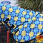 BLUE YELLOW HILASON 1200D RIPSTOP WATERPROOF POLY TURNOUT HORSE NECK WRAP