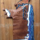 CH806F- HILASON BULL RIDING ALLIGATOR PRINT SMOOTH LEATHER RODEO WESTERN CHAPS