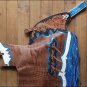 CH806F- HILASON BULL RIDING ALLIGATOR PRINT SMOOTH LEATHER RODEO WESTERN CHAPS