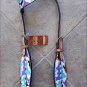 HILASON WESTERN LEATHER ONE EAR BRIDLE HEADSTALL HAND PAINT INDIAN FEATHER