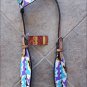 HILASON WESTERN LEATHER ONE EAR BRIDLE HEADSTALL HAND PAINT INDIAN FEATHER