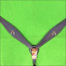 HILASON WESTERN LEATHER HORSE BREAST COLLAR DARK BROWN CROSS GUN CONCHO