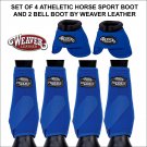 BLUE MEDIUM WEAVER PRODIGY ATHLETIC HORSE LEG FRONT REAR BOOTS 4 PACK 2 BELL