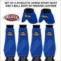 BLUE MEDIUM WEAVER PRODIGY ATHLETIC HORSE LEG FRONT REAR BOOTS 4 PACK 2 BELL