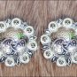 SET OF 32 NICKLE FINISH BERRY CONCHO RHINESTONE HEADSTALL SADDLE BLING COWGIRL