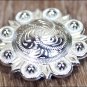 SET OF 32 NICKLE FINISH BERRY CONCHO RHINESTONE HEADSTALL SADDLE BLING COWGIRL