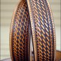 44 inch JUSTIN TOOLED WESTERN LEATHER MEN BELT BROWN W/ SILVER ENGRAVED BUCKLE