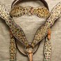 V1 HILASON WESTERN CHEETAH LEOPARD LEATHER HORSE HEADSTALL BRIDLE BREAST COLLAR