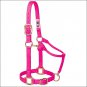 WEAVER PINK HORSE NYLON HEAT SEALED BUCKLE HALTER ADJUSTABLE SMALL HORSE