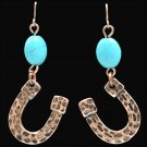 3D JUSTIN COPPER TONE HORSESHOE HAMMERED NICKEL FREE LADIES WOMAN EARRINGS