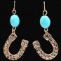 3D JUSTIN COPPER TONE HORSESHOE HAMMERED NICKEL FREE LADIES WOMAN EARRINGS
