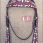 HILASON WESTERN LEATHER BRIDLE HEADSTALL BREAST COLLAR MAHOGANY WHITE