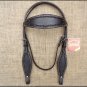 S321BK HILASON WESTERN LEATHER HORSE BRIDLE HEADSTALL BARB WIRE HAND TOOL BLACK