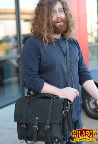 GLANOR BUFFALO LEATHER BRIEFCASE BACKPACK LAPTOP BAG SHOULDER HAND BAG X-LARGE