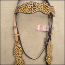 NEW HILASON WESTERN LEATHER HORSE BRIDLE HEADSTALL CHEETAH LEOPARD PRINT