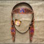 HILASON WESTERN LEATHER BROWN INLAY HEADSTALL BRIDLE TAN BLUE CROSS GUN
