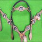 HILASON WESTERN LEATHER HORSE BREAST COLLAR TAN CROSS GUN CONCHOS