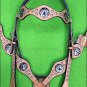 HILASON WESTERN LEATHER HORSE BREAST COLLAR TAN CROSS GUN CONCHOS