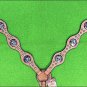 HILASON WESTERN LEATHER HORSE BREAST COLLAR TAN CROSS GUN CONCHOS