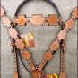 HILASON WESTERN LEATHER LIGHT OIL HORSE HEADSTALL BREAST COLLAR SET