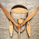 S515 HILASON WESTERN LEATHER HORSE BRIDLE HEADSTALL BREAST COLLAR TAN
