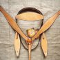S515 HILASON WESTERN LEATHER HORSE BRIDLE HEADSTALL BREAST COLLAR TAN