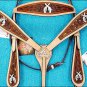 HILASON WESTERN LEATHER HORSE BRIDLE HEADSTALL BREAST COLLAR CROSS GUN CONCHOS