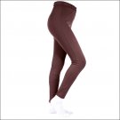 38" HORZE ACTIVE WOMENS SELF KNEE PATCH LONG COTTON CASUAL BREECHES CHOCO BROWN