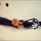 JUSTIN BROWN FLORAL EMBOSSED AND STUDDED LEATHER HATBAND W/ SILVER BUCKLE