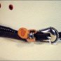 JUSTIN BROWN FLORAL EMBOSSED AND STUDDED LEATHER HATBAND W/ SILVER BUCKLE